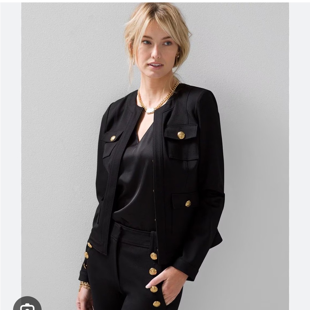 WHBM Stylist Black and Gold Jacket